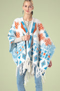 Yarn-dyed Southwestern Fringe Ruana
