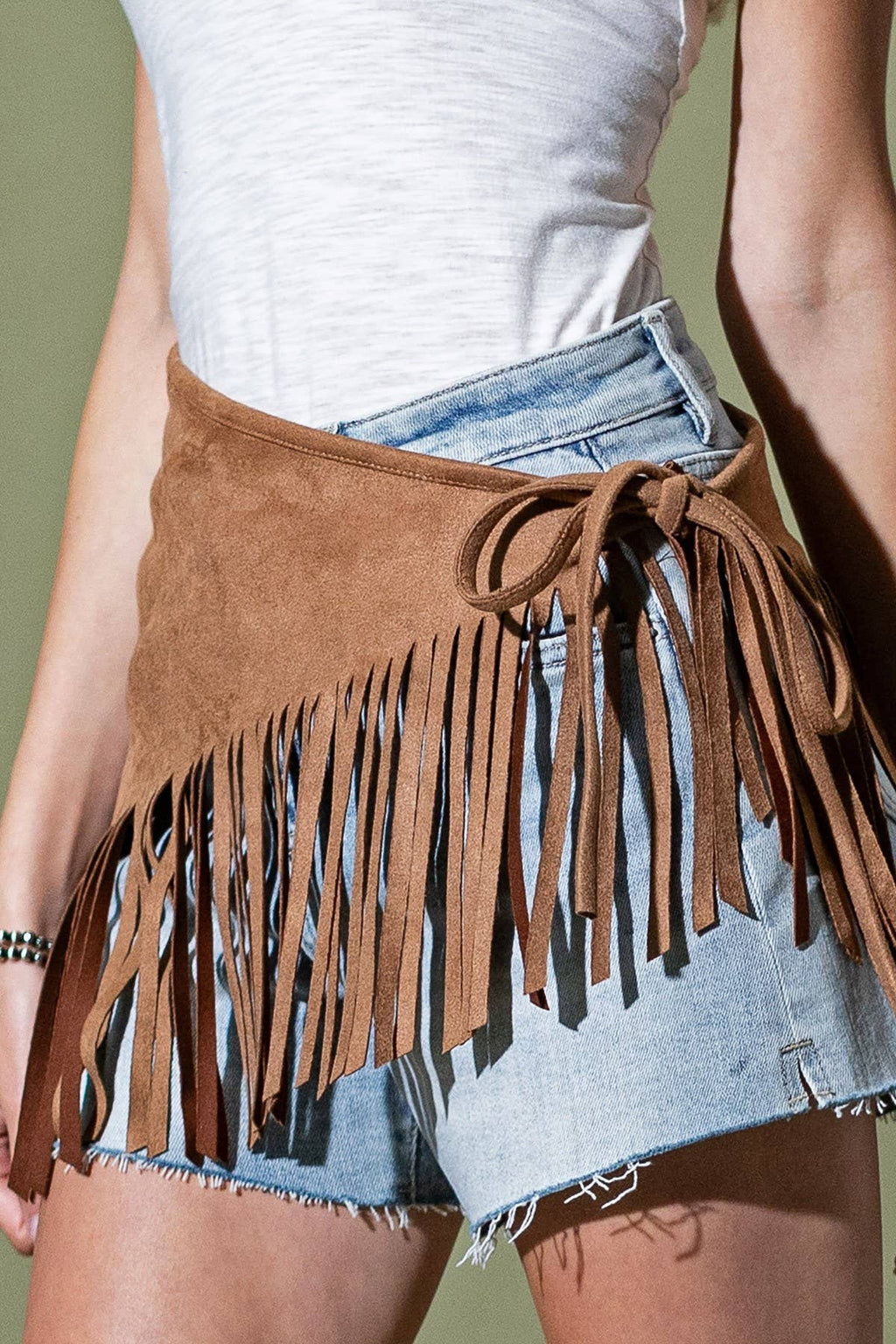 Fringed Triangle Tie Scarf