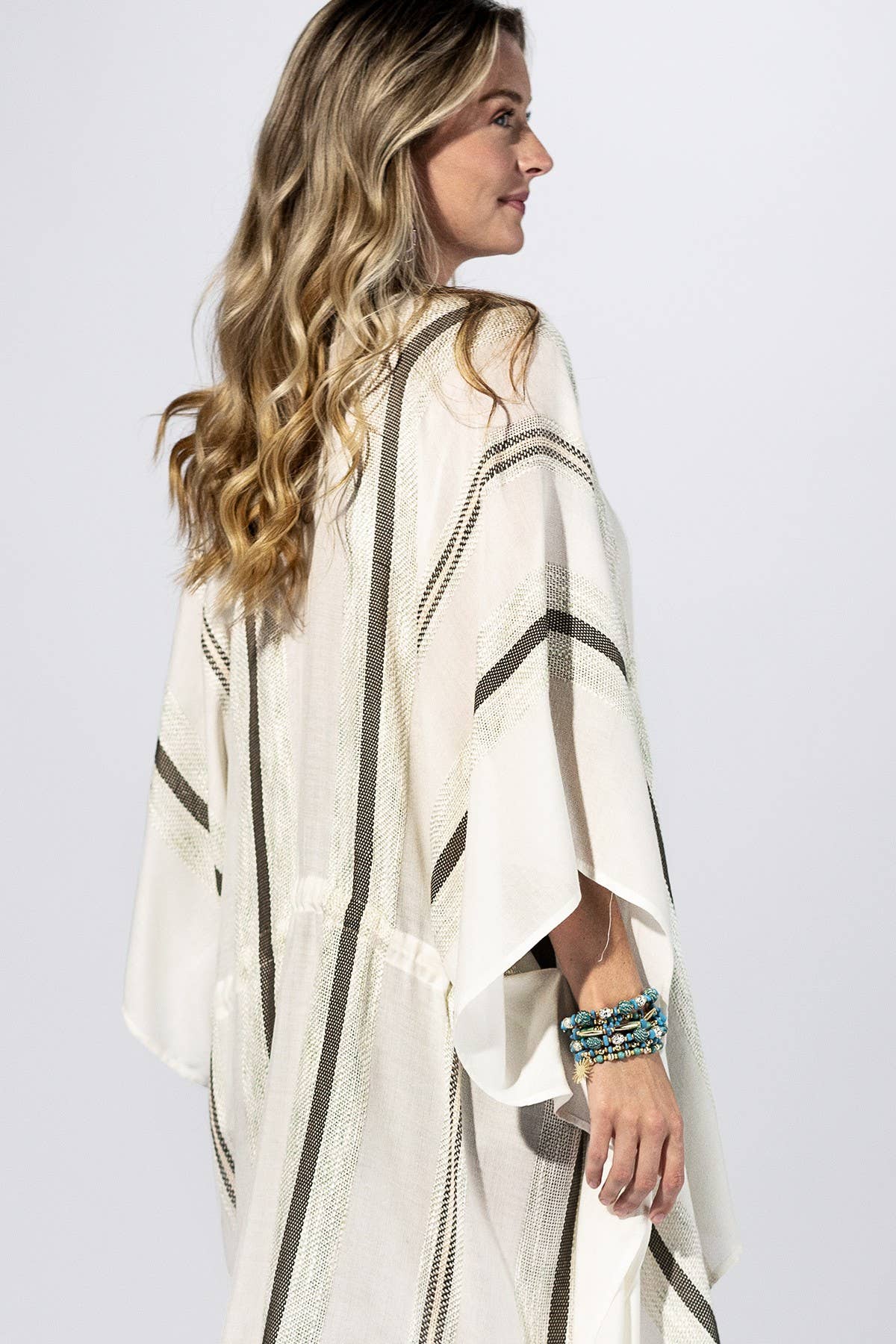Porcelain Stripe Kimono Ruana