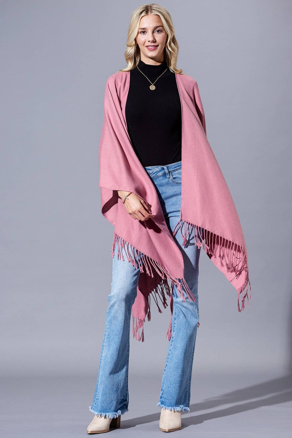 Yarn-dyed Fringe Ruana