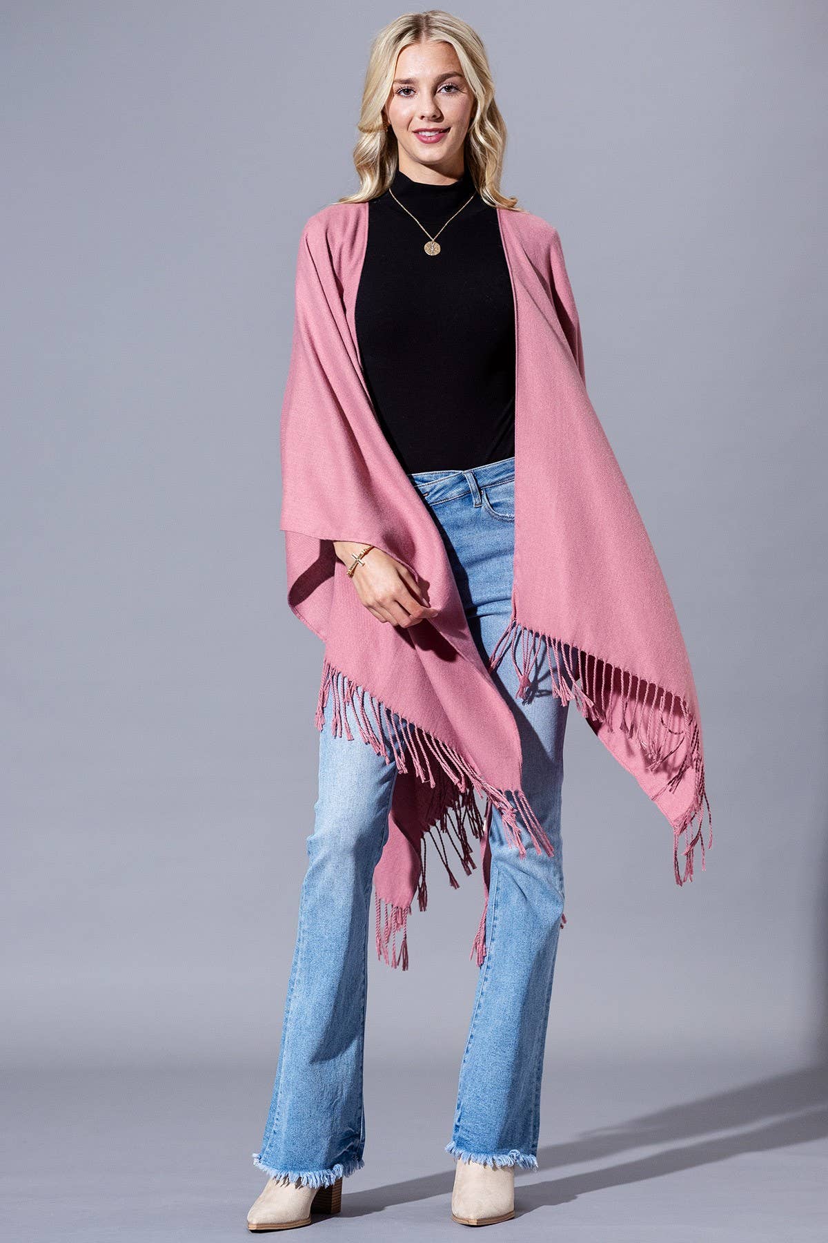 Yarn-dyed Fringe Ruana