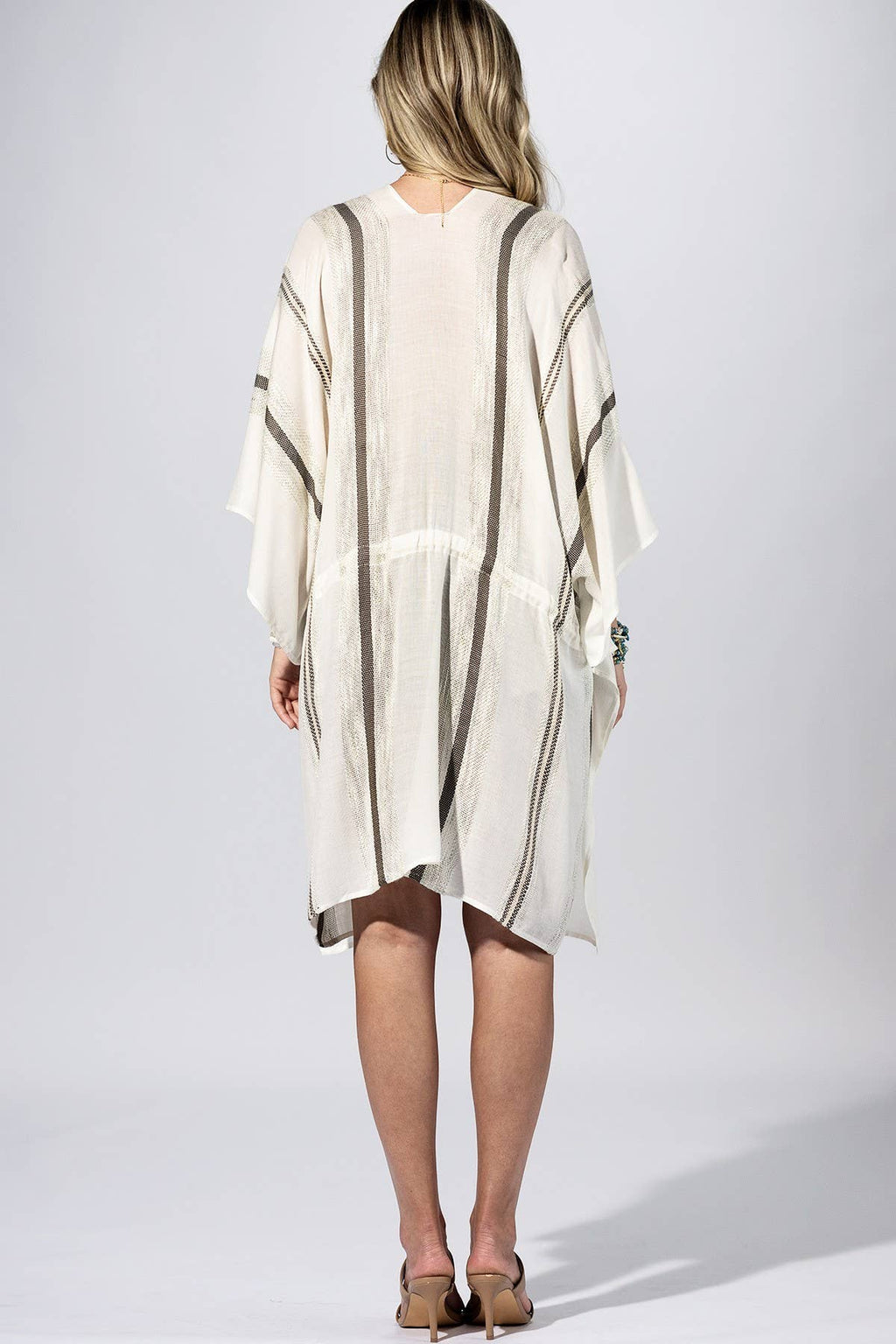 Porcelain Stripe Kimono Ruana