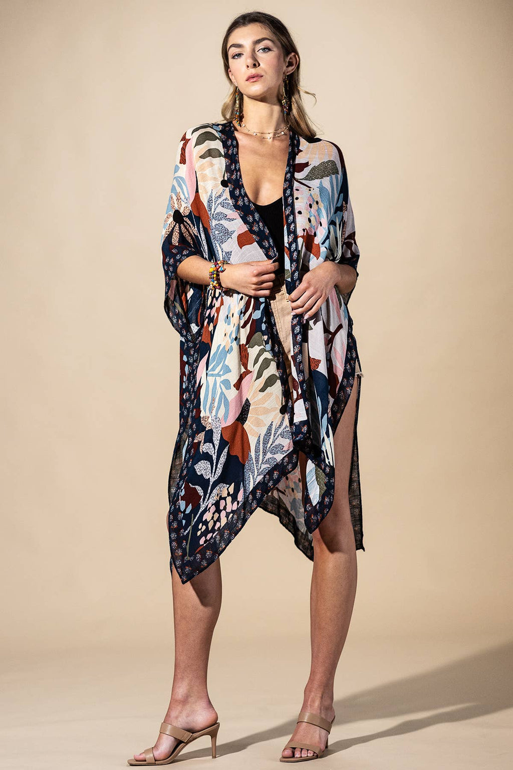 Botanical Floral Viscose Kimono
