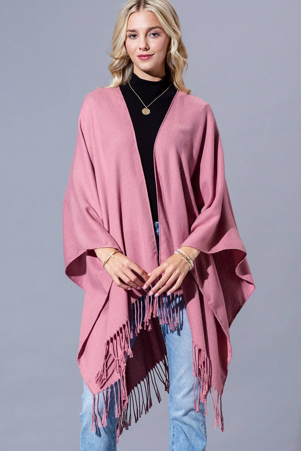Yarn-dyed Fringe Ruana