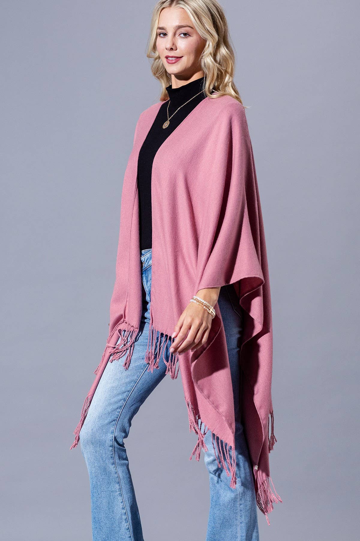 Yarn-dyed Fringe Ruana