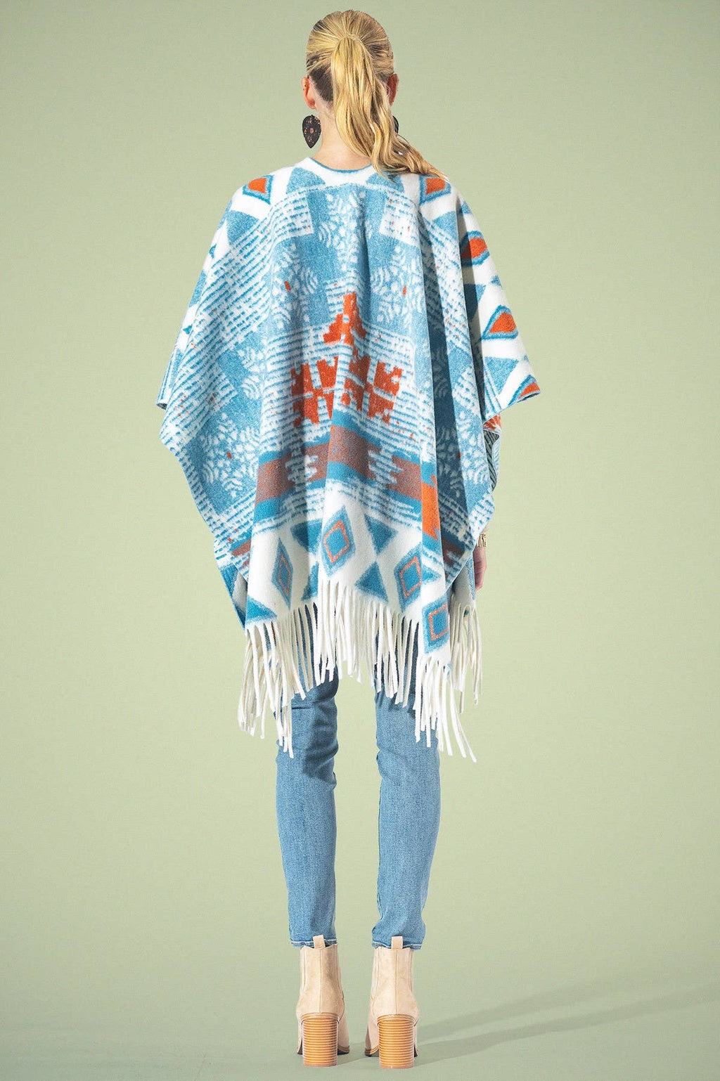 Yarn-dyed Southwestern Fringe Ruana