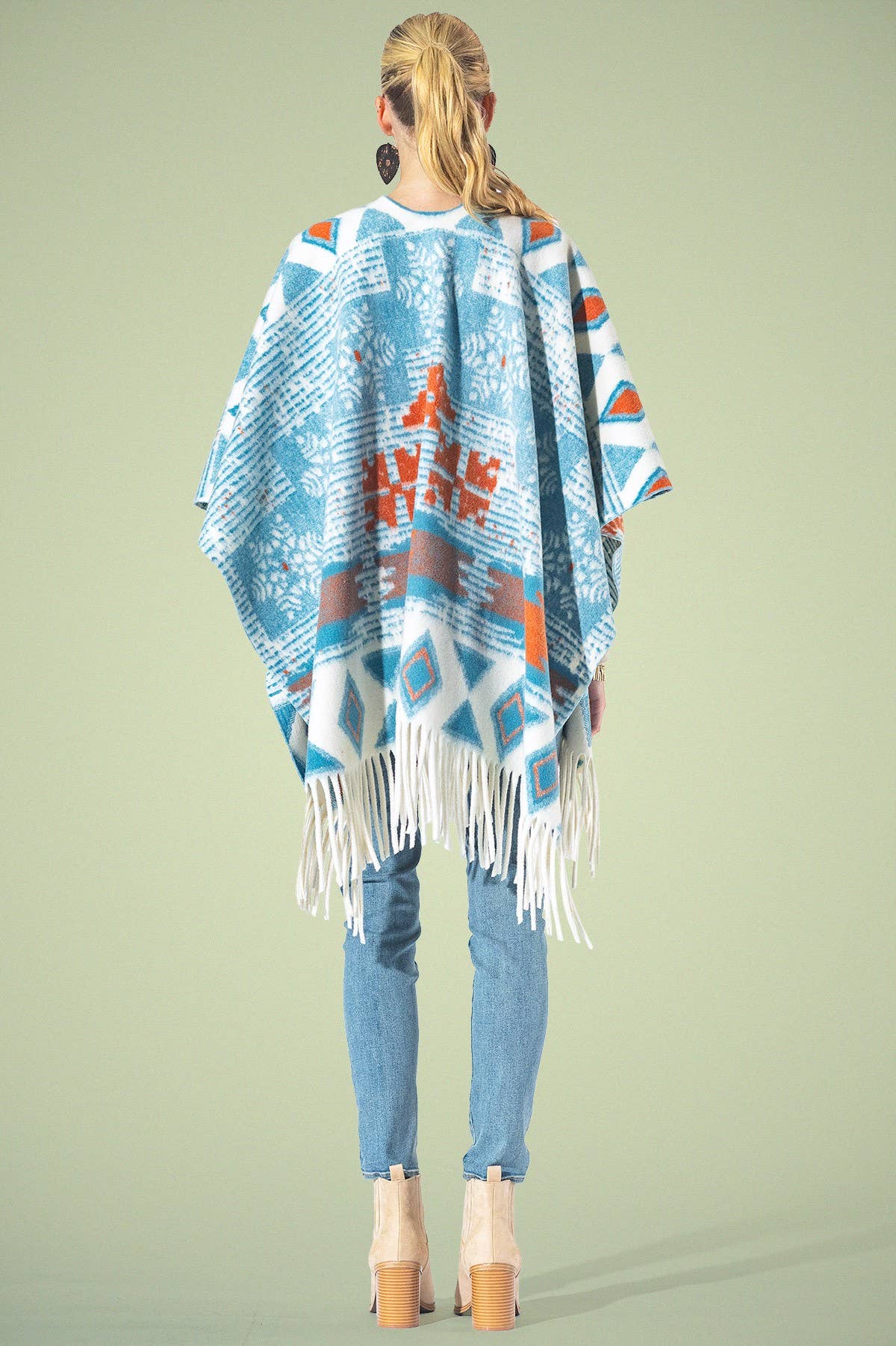 Yarn-dyed Southwestern Fringe Ruana