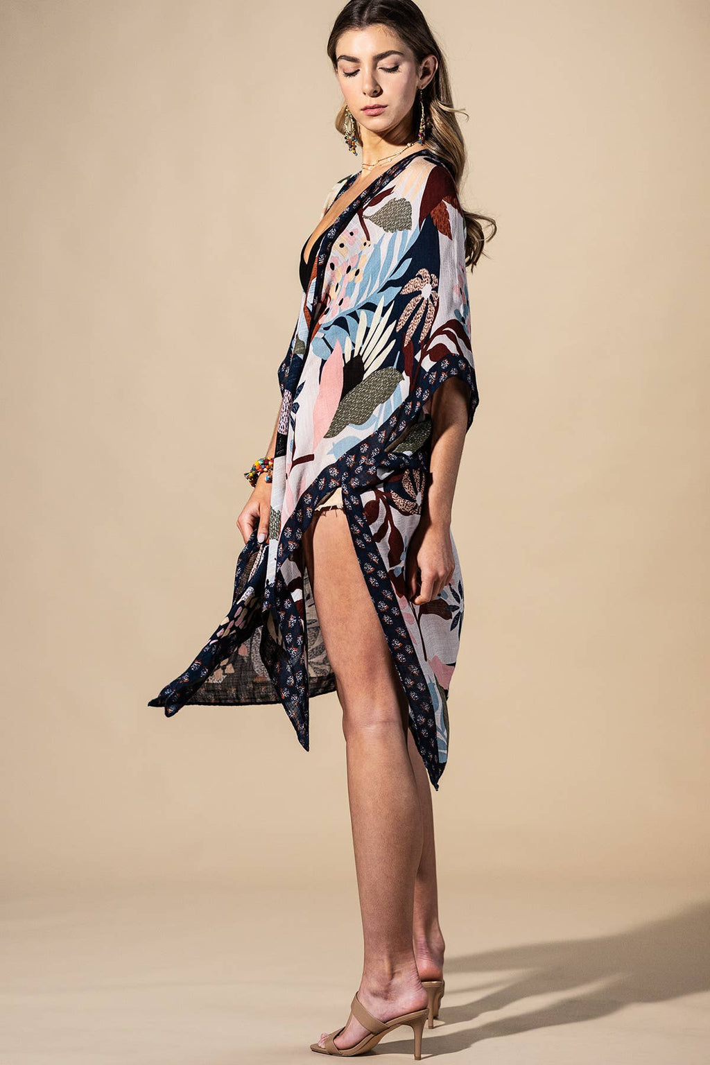 Botanical Floral Viscose Kimono