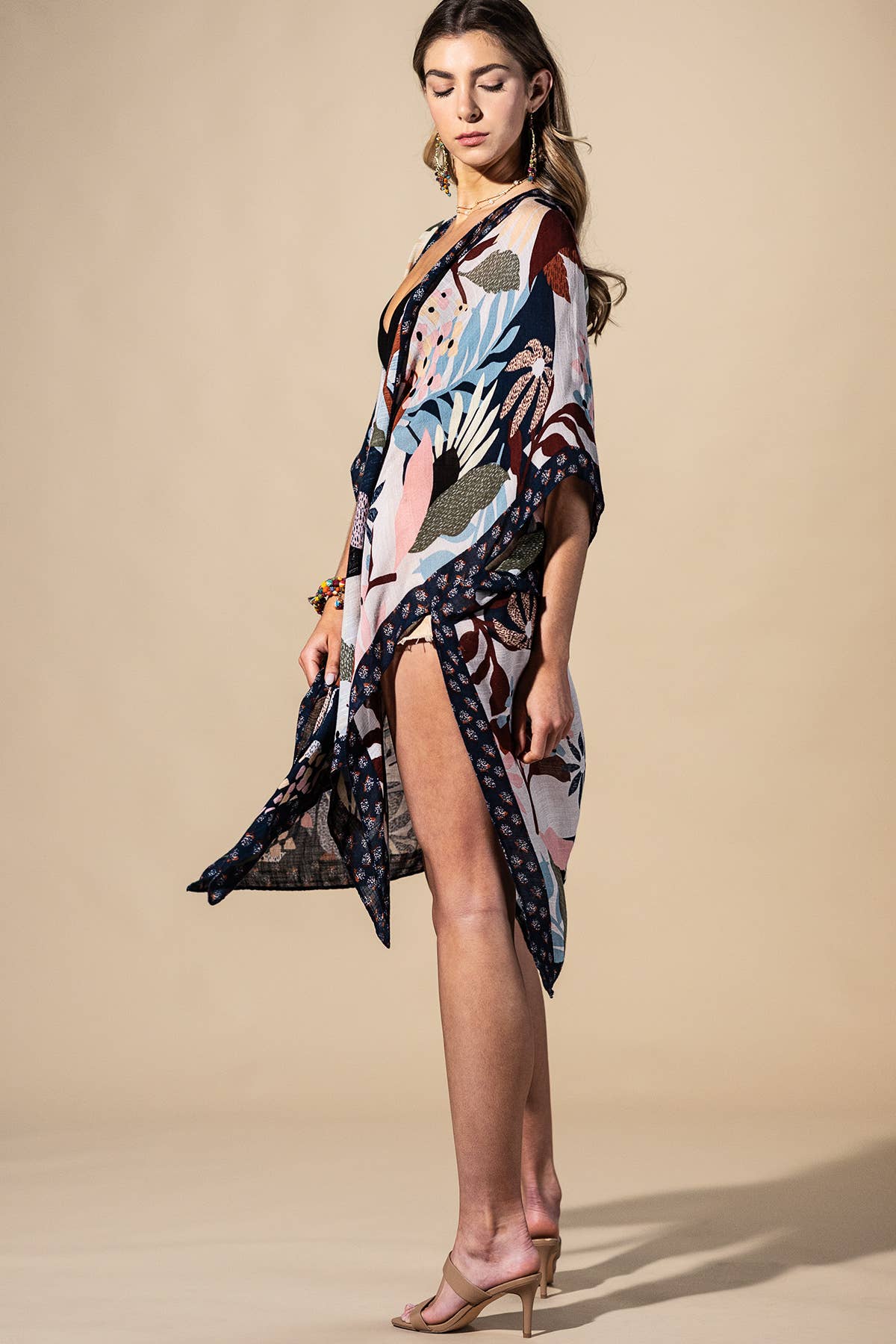Botanical Floral Viscose Kimono