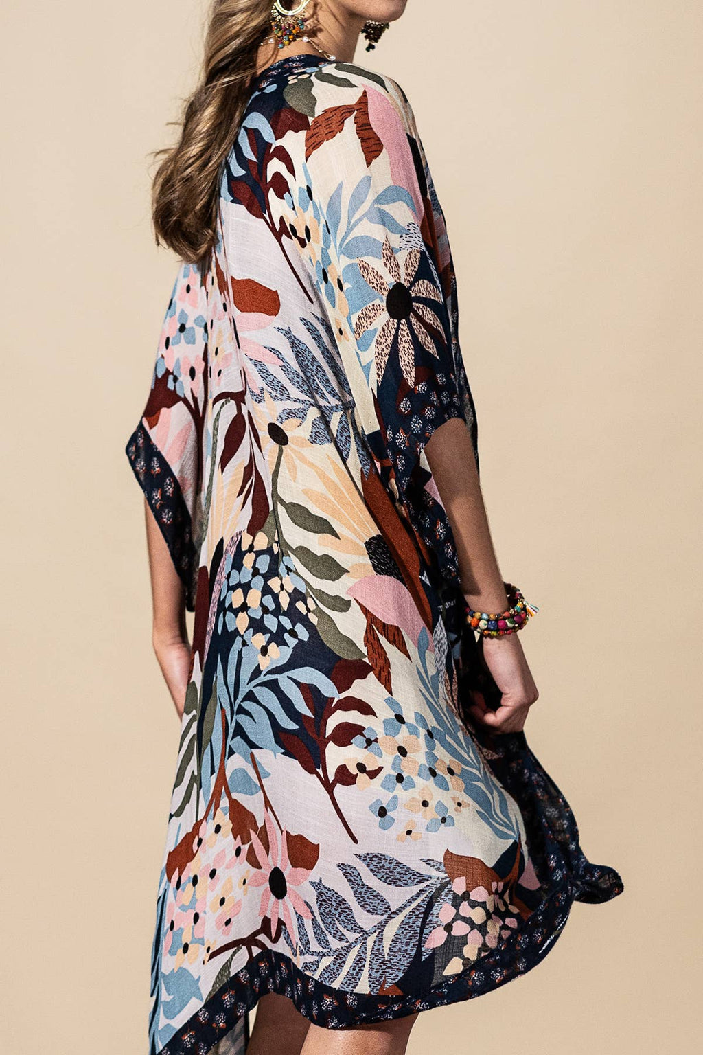 Botanical Floral Viscose Kimono
