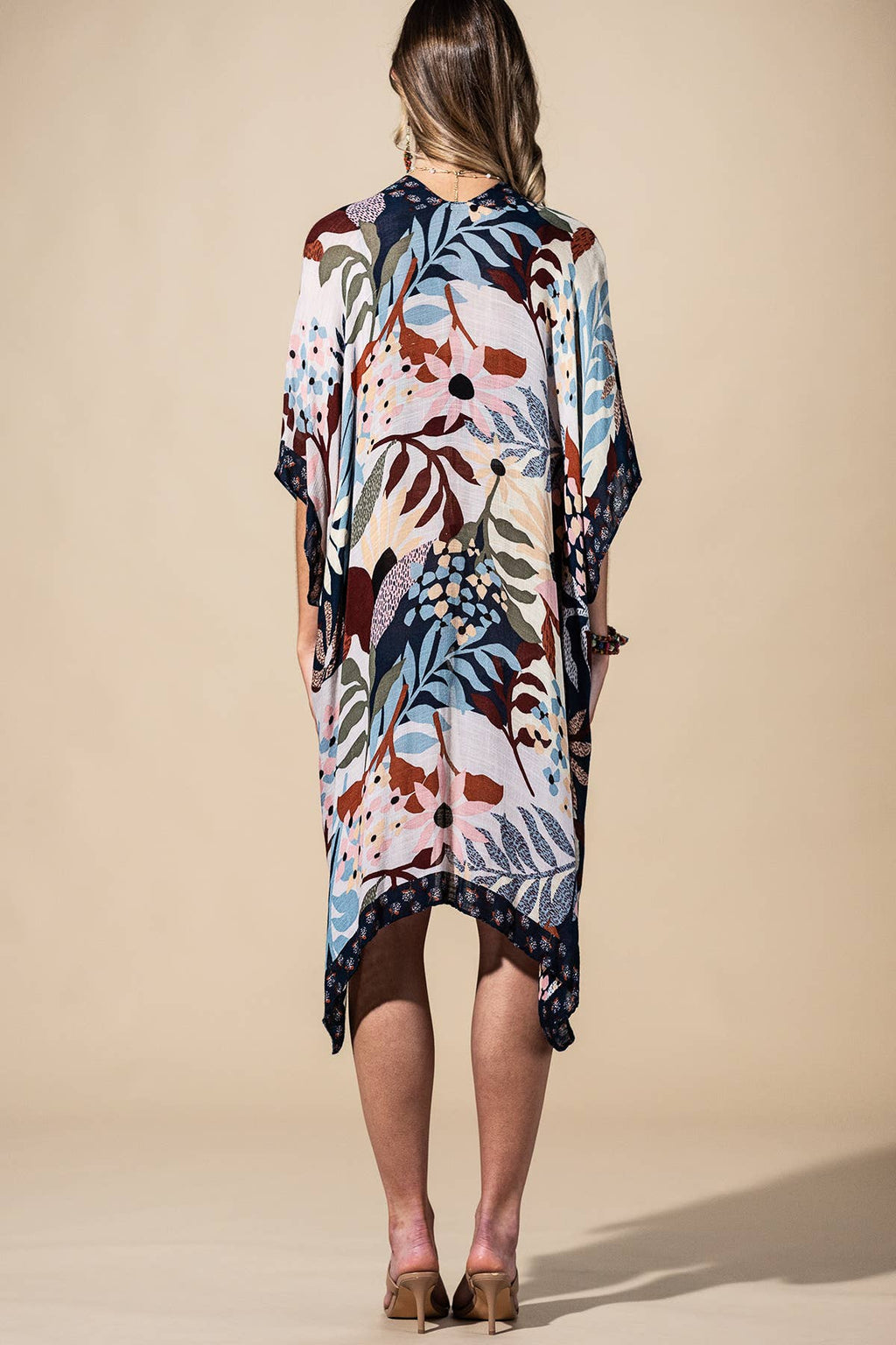 Botanical Floral Viscose Kimono