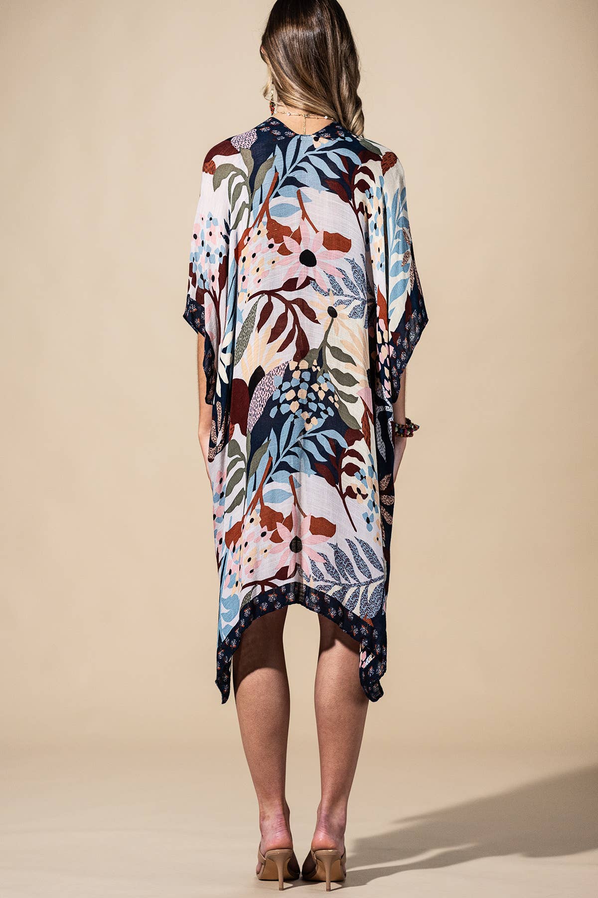 Botanical Floral Viscose Kimono